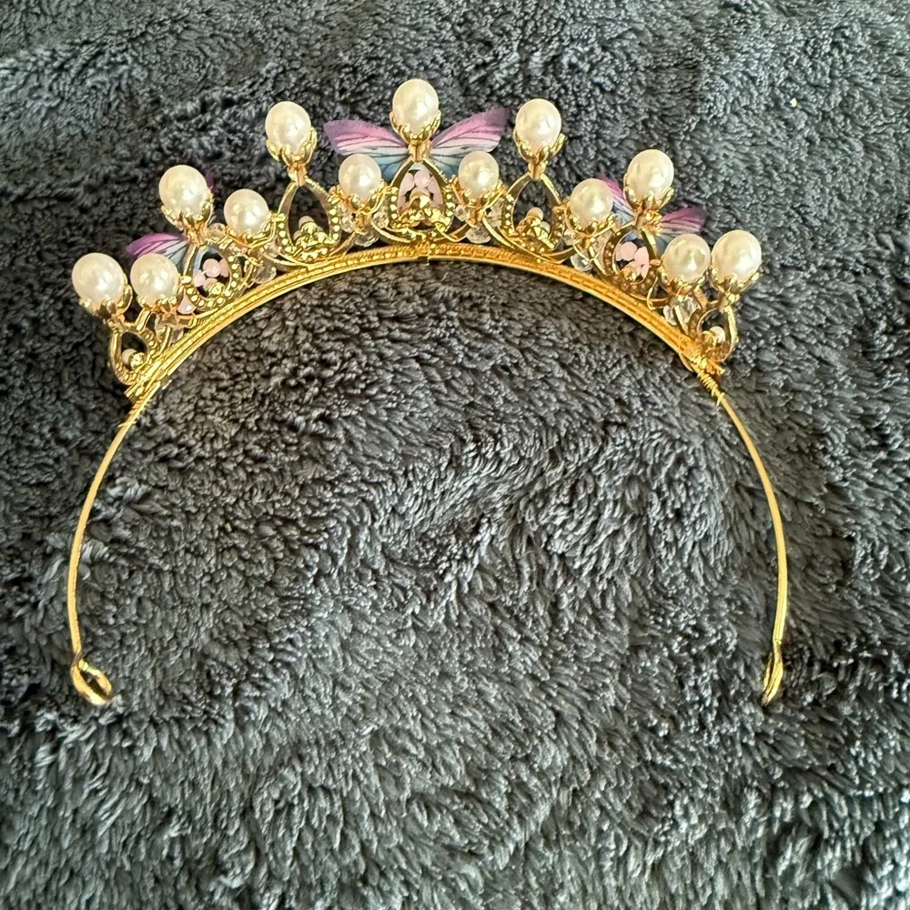 NWOT Butterfly purple and gold tiara
